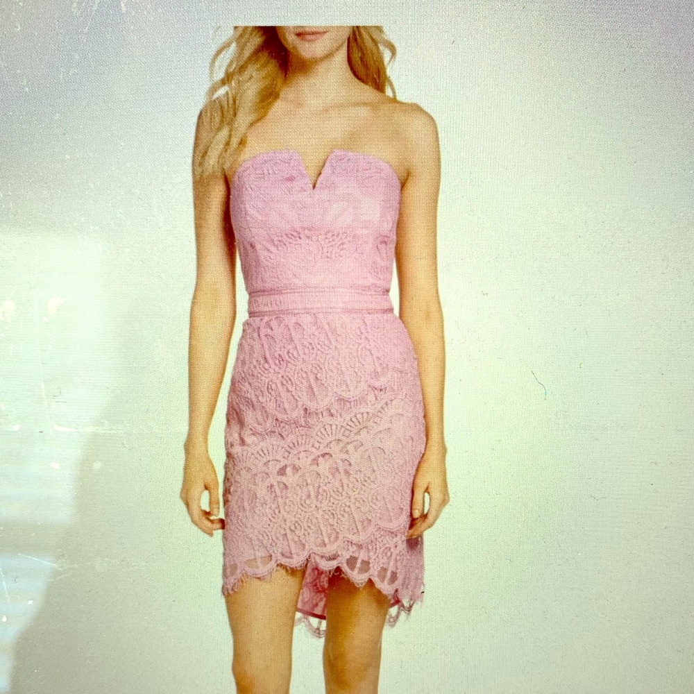 Adelyn Rae Strapless Lace Dress